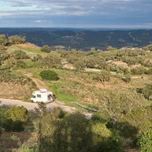 Our camper seen from the mountain Moita Longa